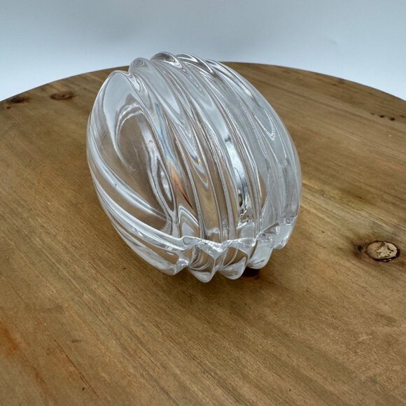 Gorham Crystal Egg  Nut Shape Trinket Box Vintage - Picture 4 of 11